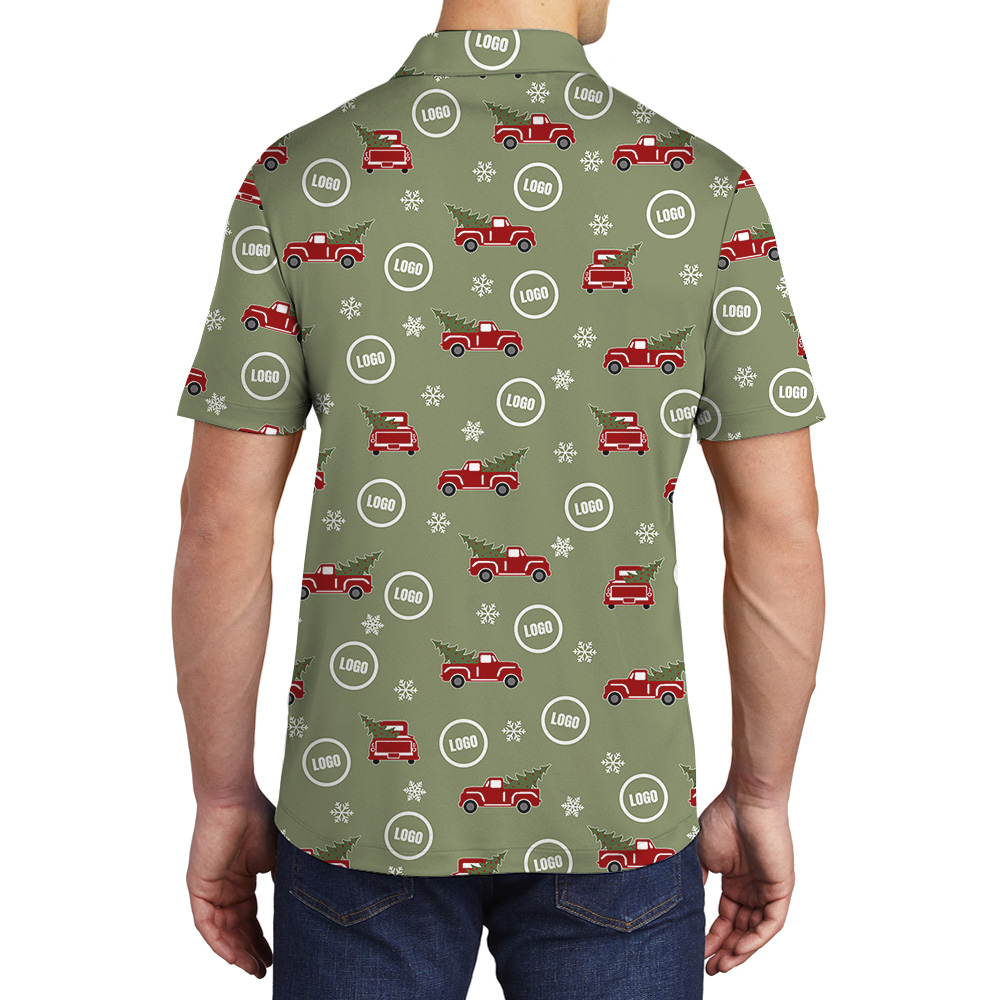 Custom Company Logo Christmas Truck Polo Shirt