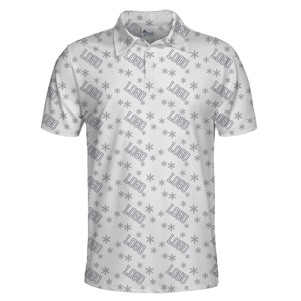 [Live Preview] Elegant Polo Shirt Snow Christmas Custom Logo