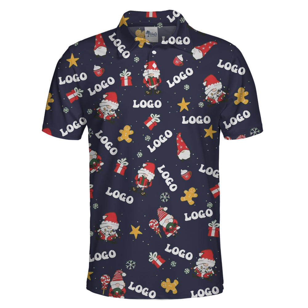 [Live Preview] Polo Shirt With Christmas Gnome Custom Logo