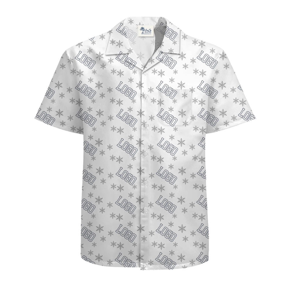 [Live Preview] Elegant Snow Christmas Custom Logo Hawaiian Shirt