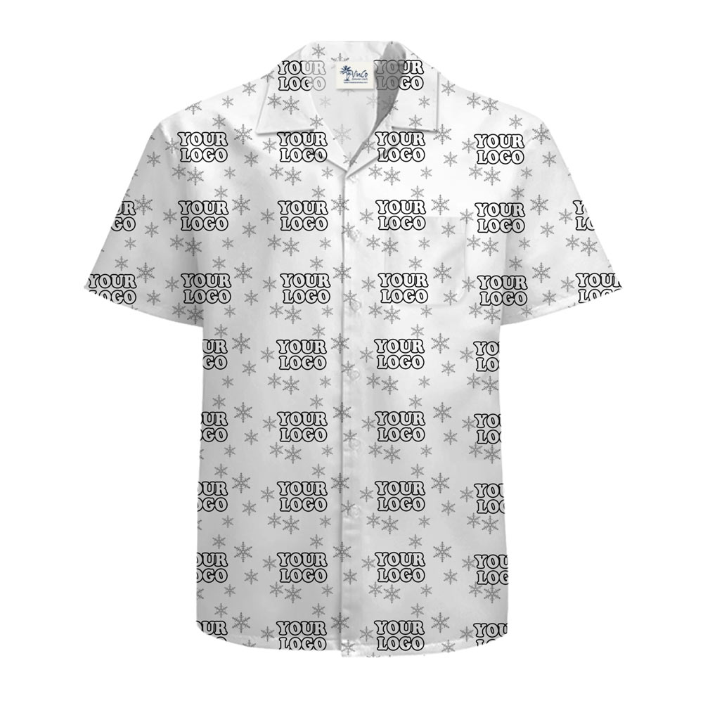 [Live Preview] Winter Frost Custom Logo Holiday Hawaiian Shirt