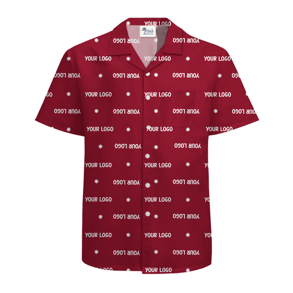 [Live Preview] Minimalist Christmas Snow Custom Logo Hawaiian Shirt