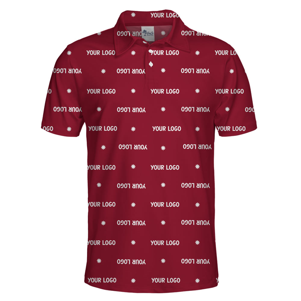 [Live Preview] Minimalist Custom Logo Christmas Snow Polo Shirt