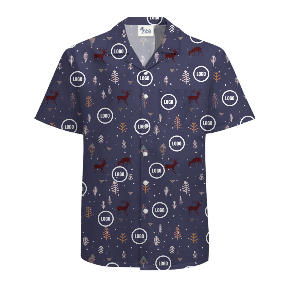 [Live Preview] Merry Reindeer Custom Logo Hawaiian Shirt Christmas