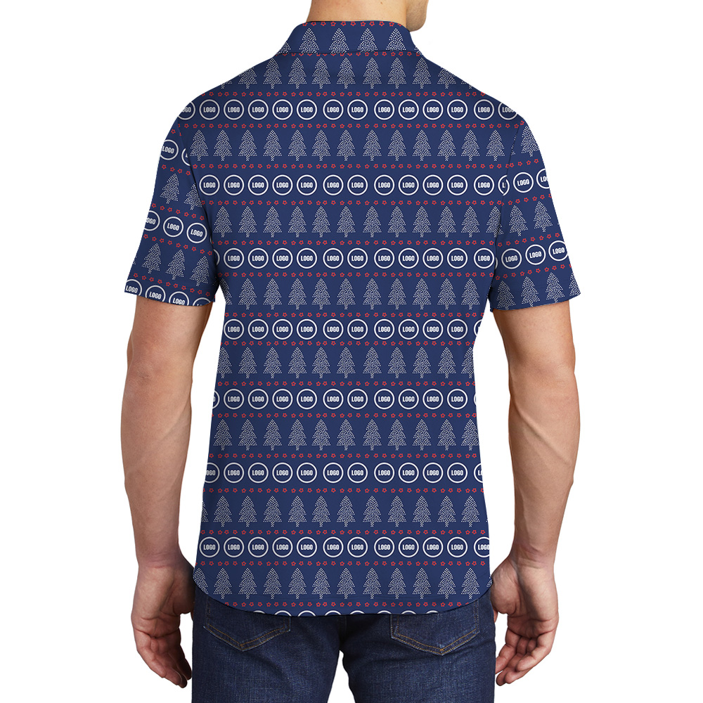 Custom Company Logo Christmas Trees Polo Shirt