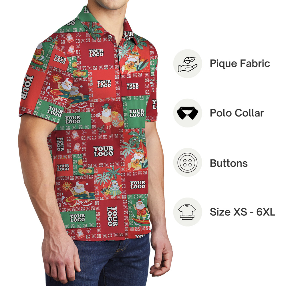 Polo Shirt Christmas Island Holiday Custom Logo