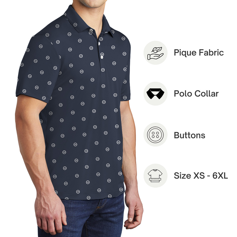 Custom Multiple Small Logo Polo Shirt