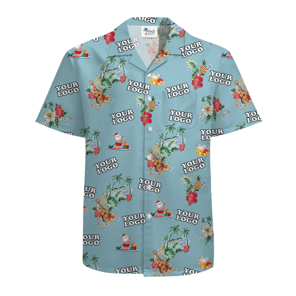 [Live Preview] Christmas Custom Logo Santa Sailing Hawaiian Shirt