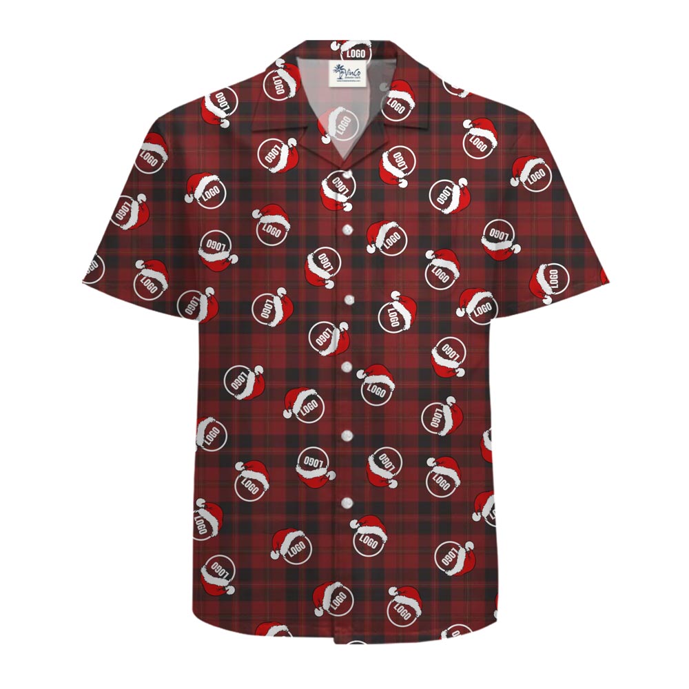 Live Preview Custom Logo Christmas Flannel Hawaiian Shirt