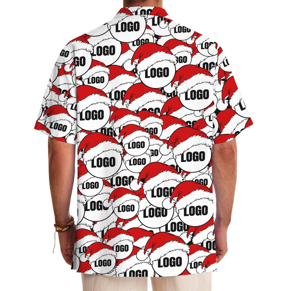 Custom Multiple Logos Christmas Hawaiian Shirt