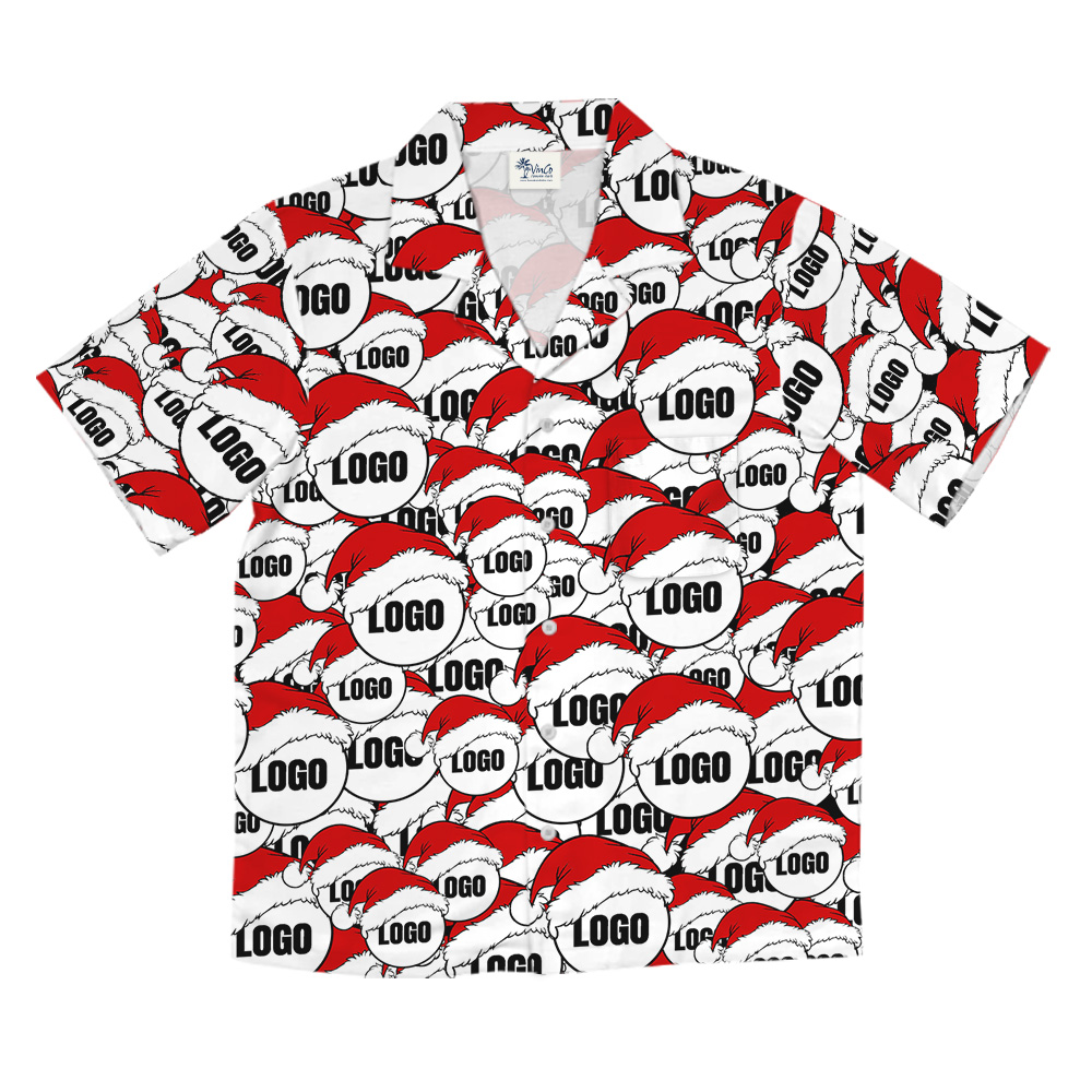 Custom Multiple Logos Christmas Hawaiian Shirt