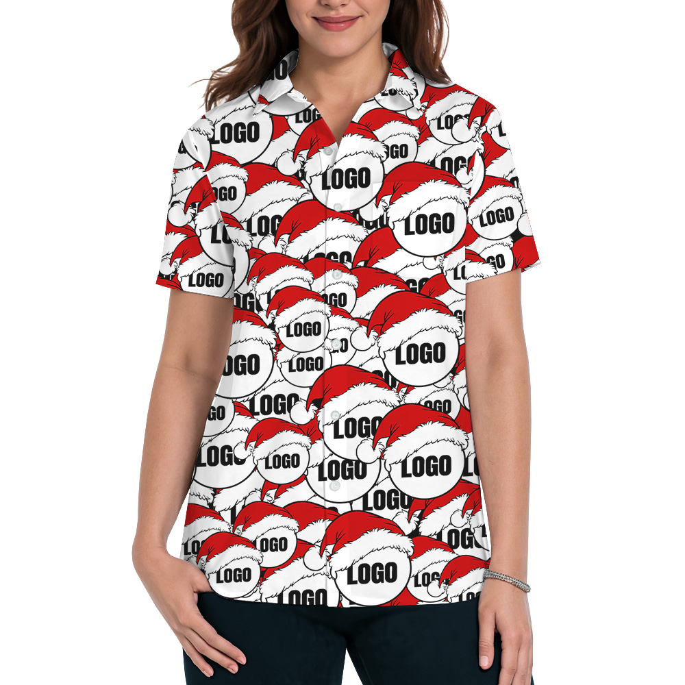 Custom Multiple Logos Christmas Hawaiian Shirt