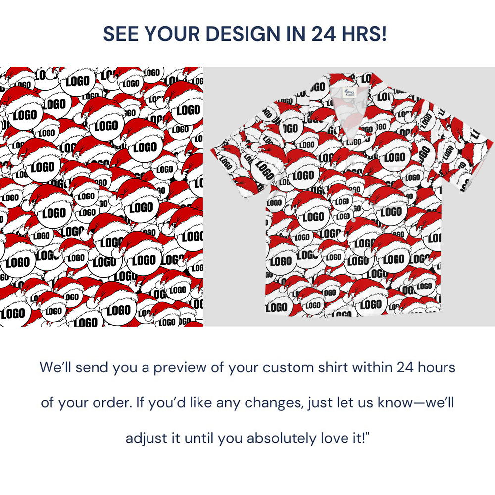 Custom Multiple Logos Christmas Hawaiian Shirt