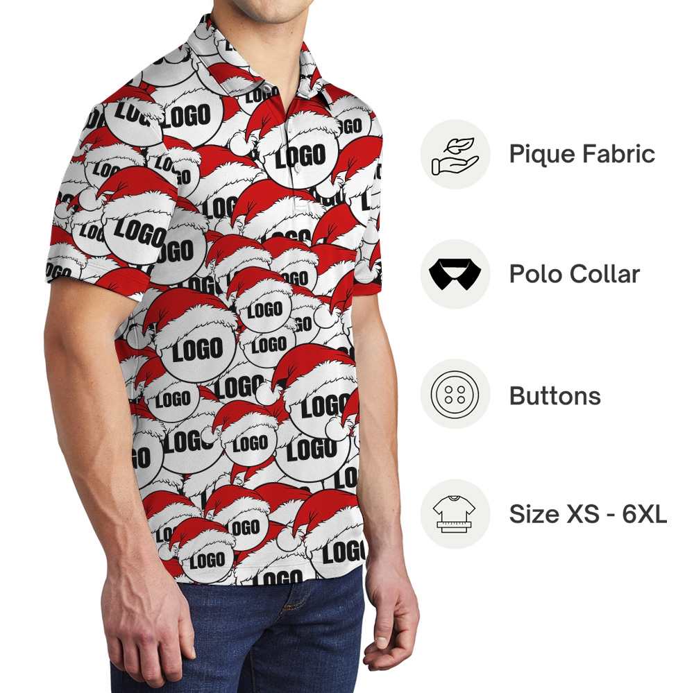 Custom Multiples Logo Christmas Polo Shirt