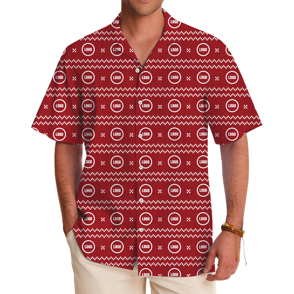 [Live Preview] Cozy Custom Logo Christmas Hawaiian Shirt - variant image 1