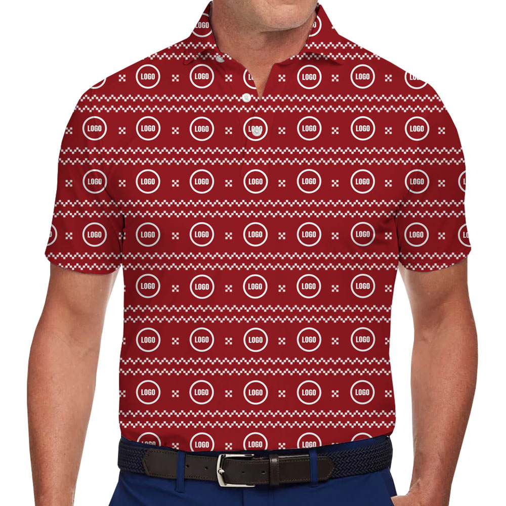 [Live Preview] Cozy Custom Logo Christmas Polo Shirt - variant image 1