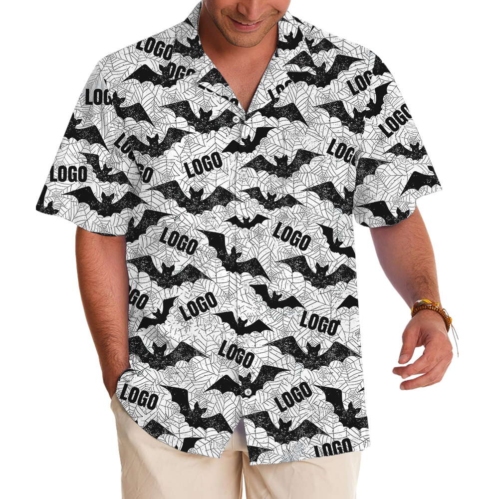 Flying Bat Swarm Custom Logo Hawaiian Shirt - variant image 1