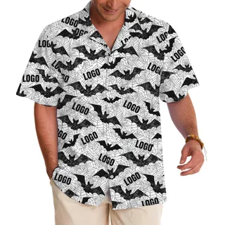 Flying Bat Swarm Custom Logo Hawaiian Shirt