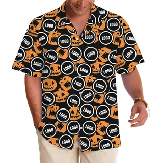 Halloween Scary Pumpkin Custom Logo Hawaiian Shirt