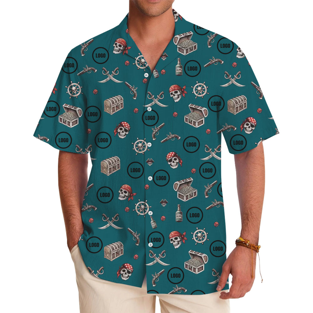[Live Preview] Custom Logo Treasure Voyage Halloween Hawaiian Shirt - variant image 1