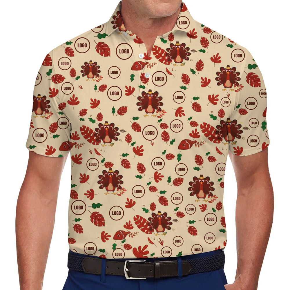 [Live Preview] Custom Logo Thanksgiving Turkey Polo Shirt - variant image 1