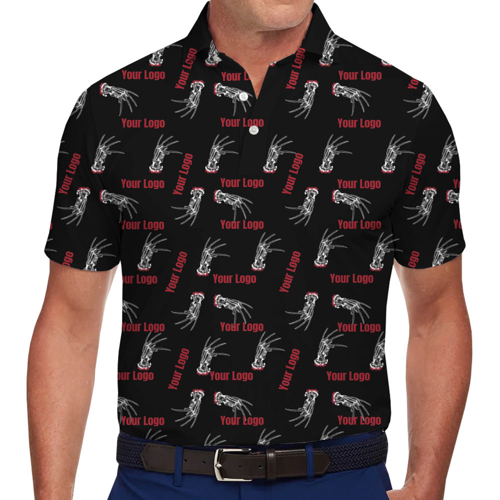 [Live Preview] Custom Logo Halloween Creeping Hands Polo Shirt - variant image 1