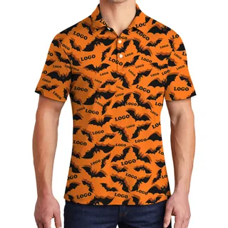 Halloween Bats Custom Print Logo Polo Shirt