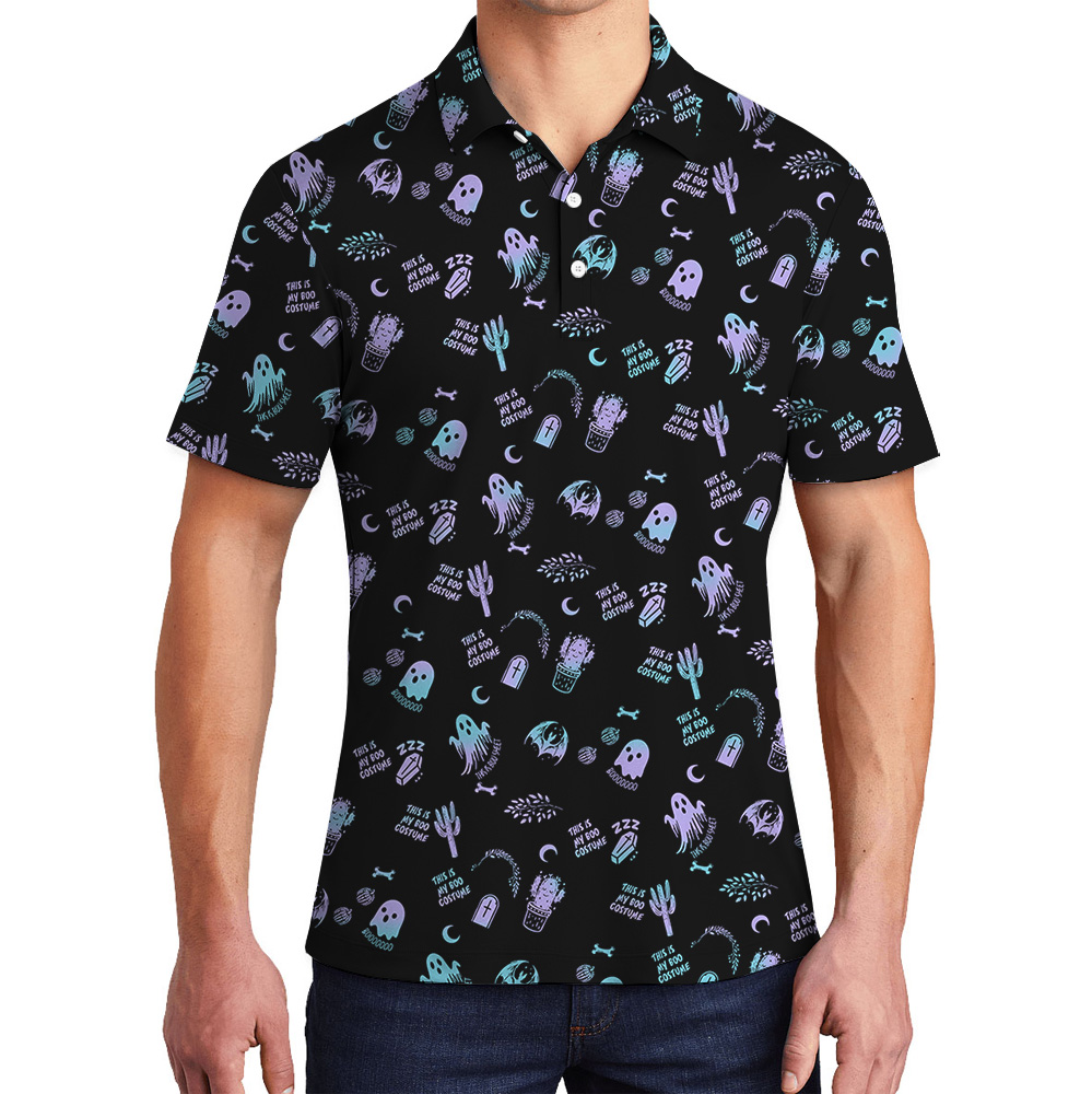 Specter Pattern Halloween Polo Shirt - variant image 1