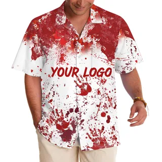 Bloody Mayhem Custom Logo Halloween Hawaiian Shirt