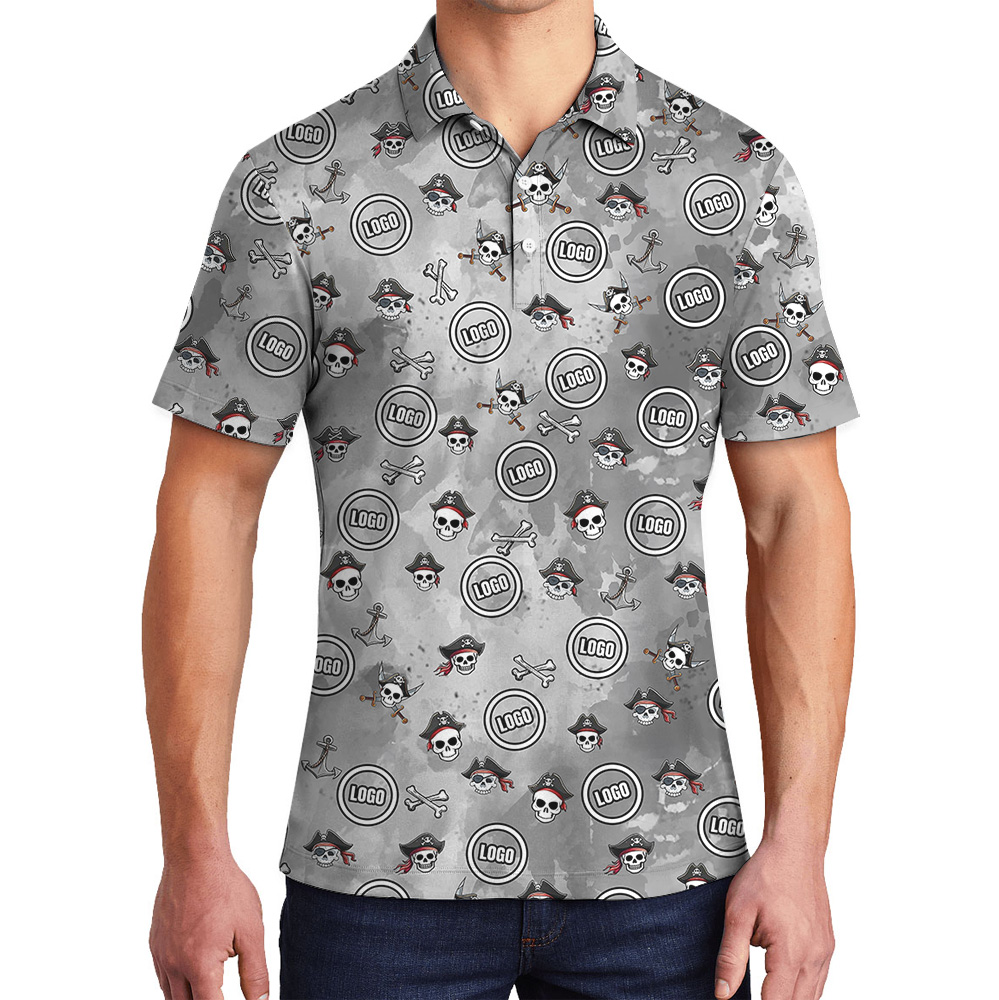 Halloween Custom Logo Pirate Skull Polo Shirt - variant image 1
