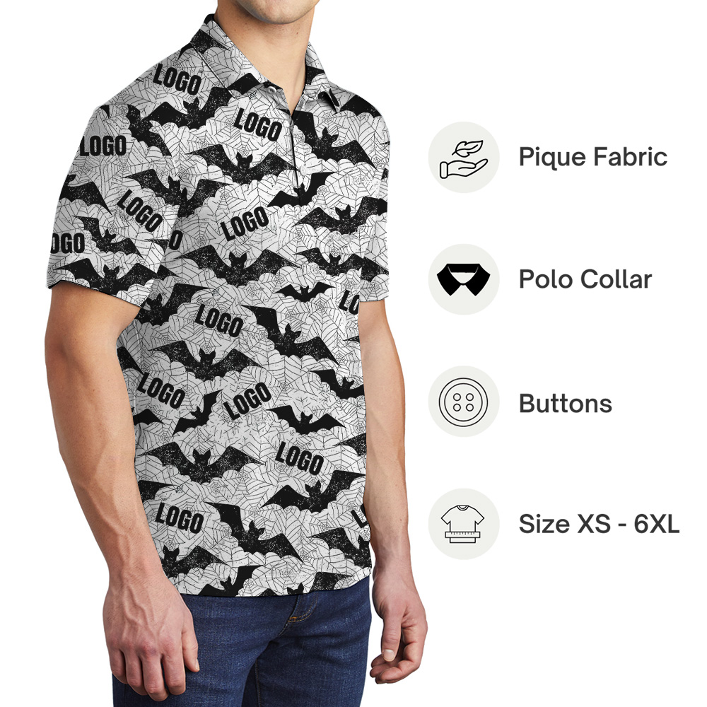Flying Bat Swarm Custom Logo Polo Shirt