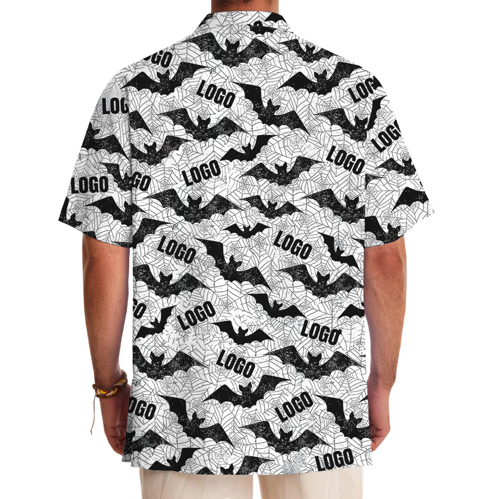 Flying Bat Swarm Custom Logo Hawaiian Shirt