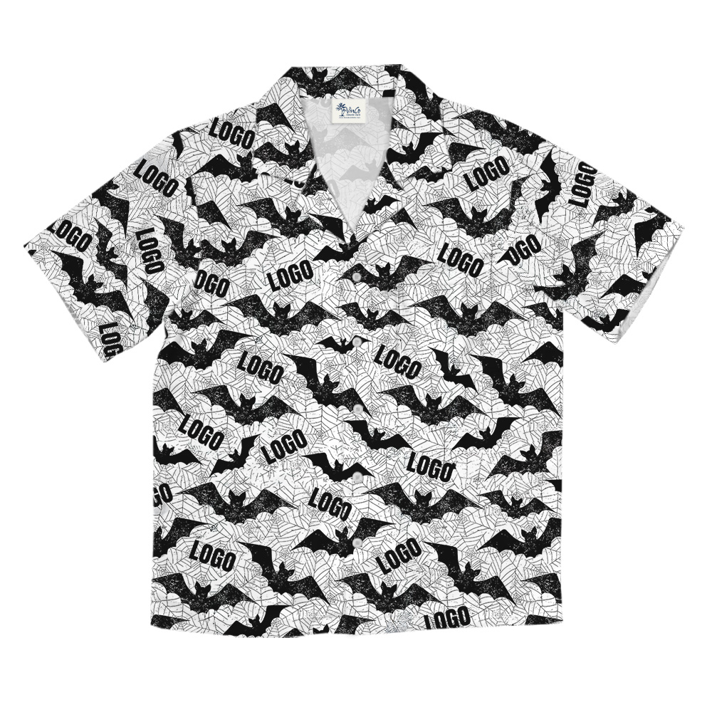 Flying Bat Swarm Custom Logo Hawaiian Shirt