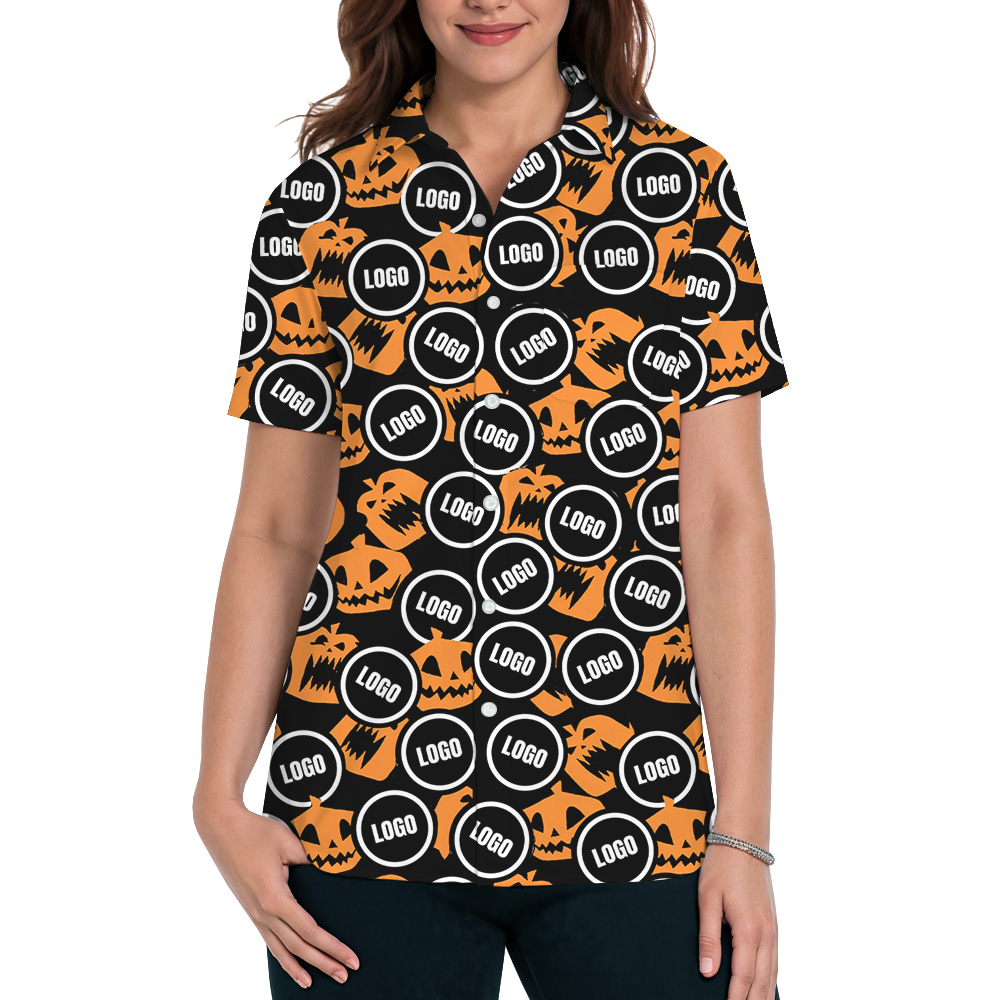 Halloween Scary Pumpkin Custom Logo Hawaiian Shirt