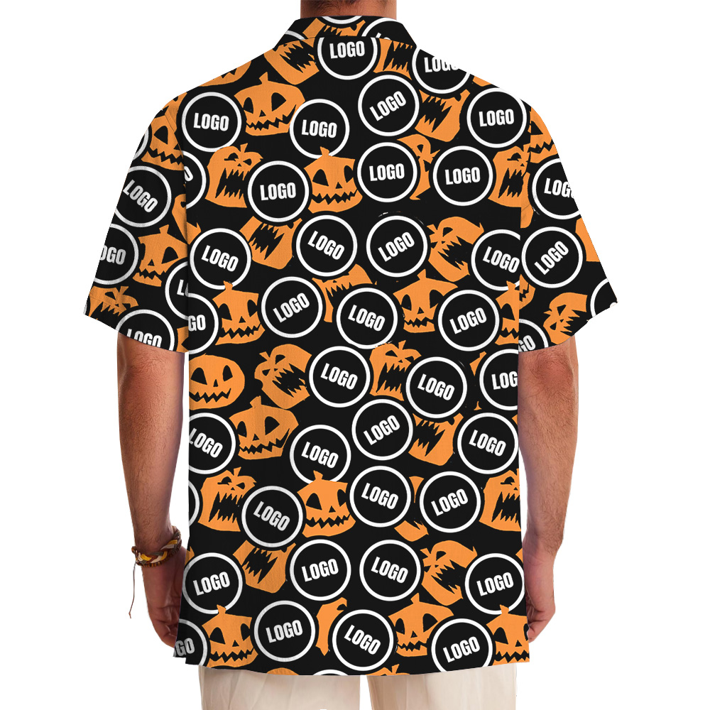 Halloween Scary Pumpkin Custom Logo Hawaiian Shirt