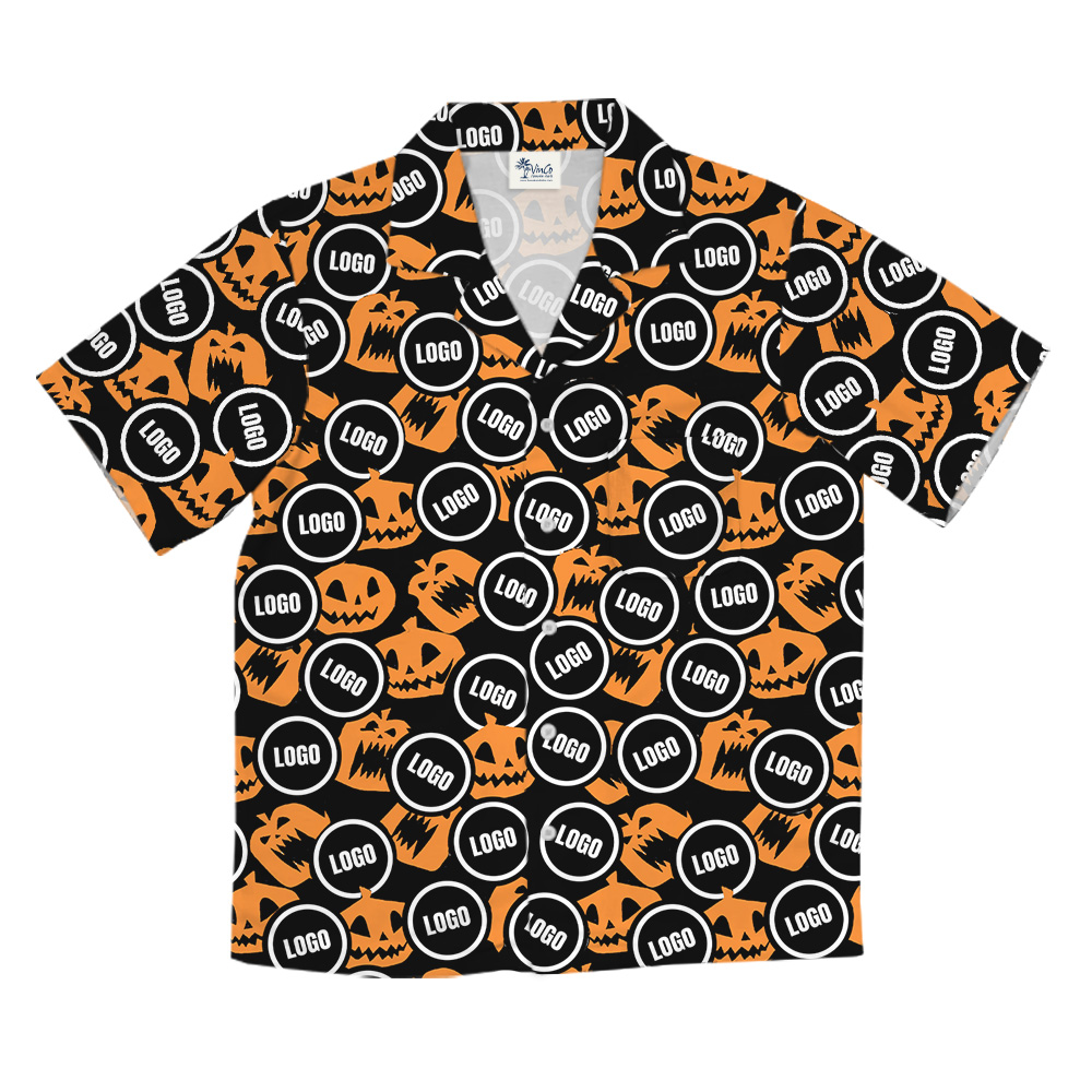 Halloween Scary Pumpkin Custom Logo Hawaiian Shirt