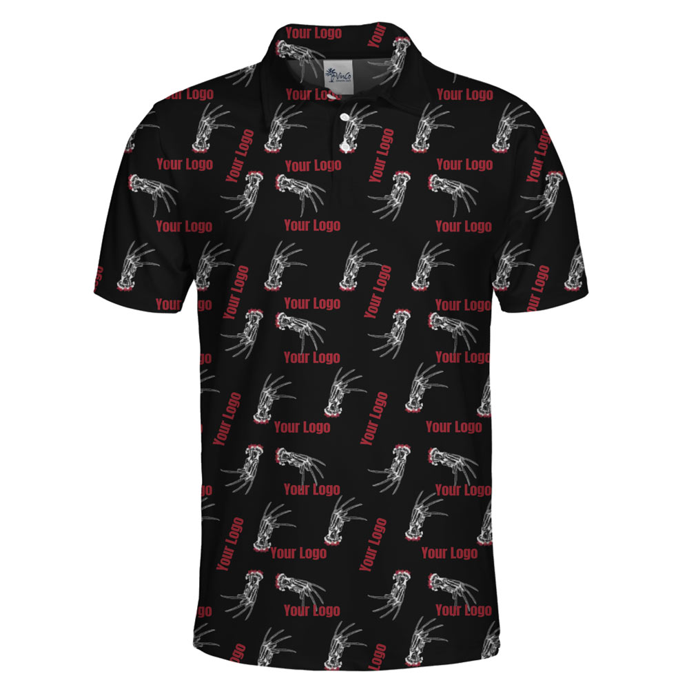 [Live Preview] Custom Logo Halloween Creeping Hands Polo Shirt