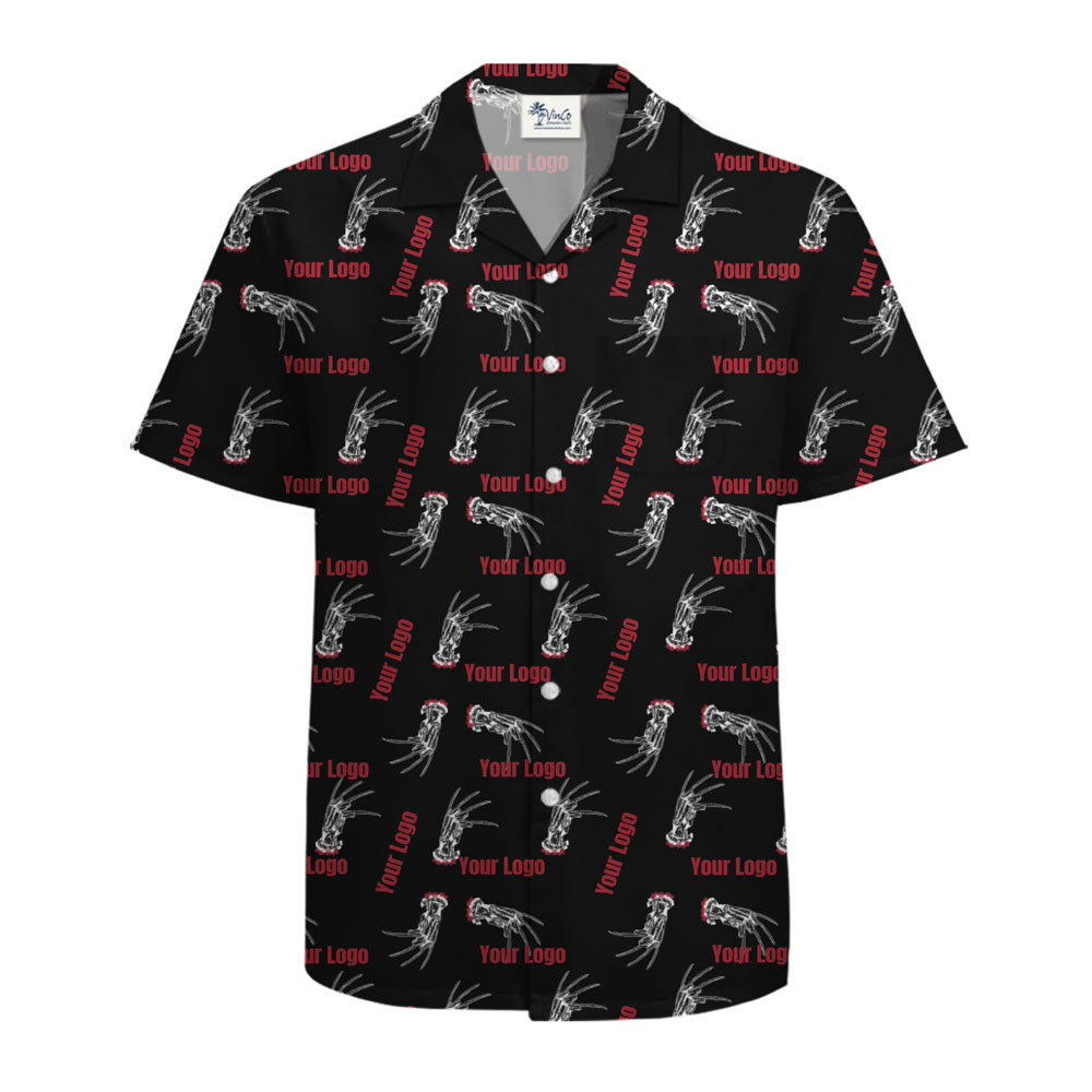 [Live Preview] Midnight Claws Custom Logo Halloween Hawaiian Shirt