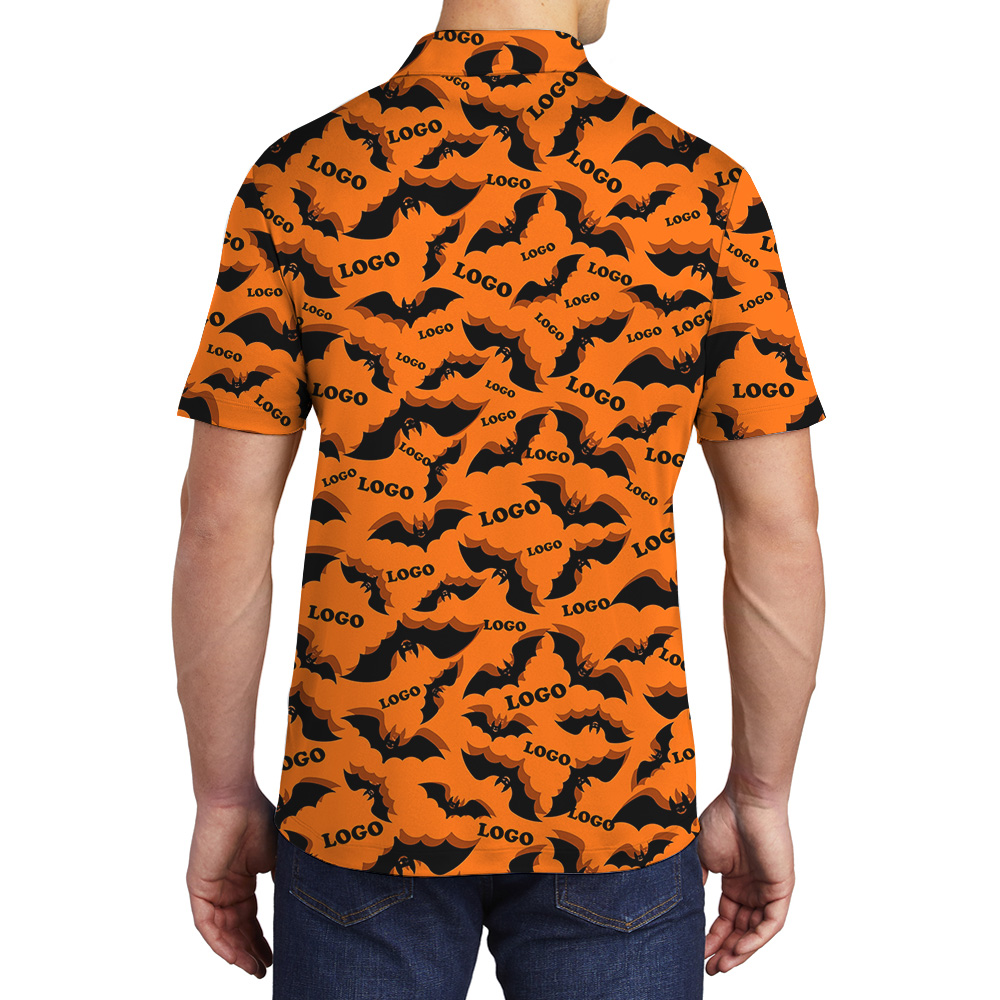 Halloween Bats Custom Print Logo Polo Shirt