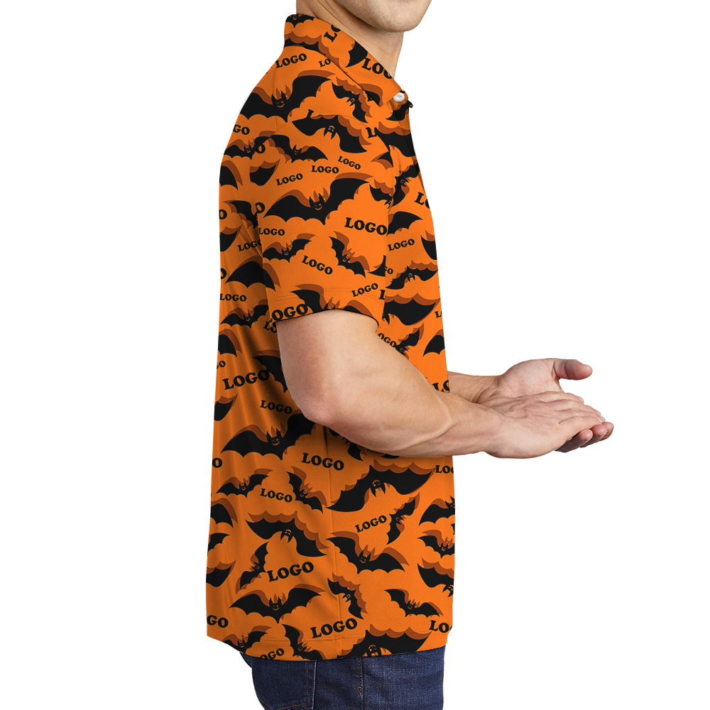 Halloween Bats Custom Print Logo Polo Shirt