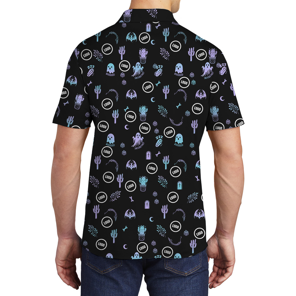 Halloween Spooky Vibes Custom Logo Polo Shirt