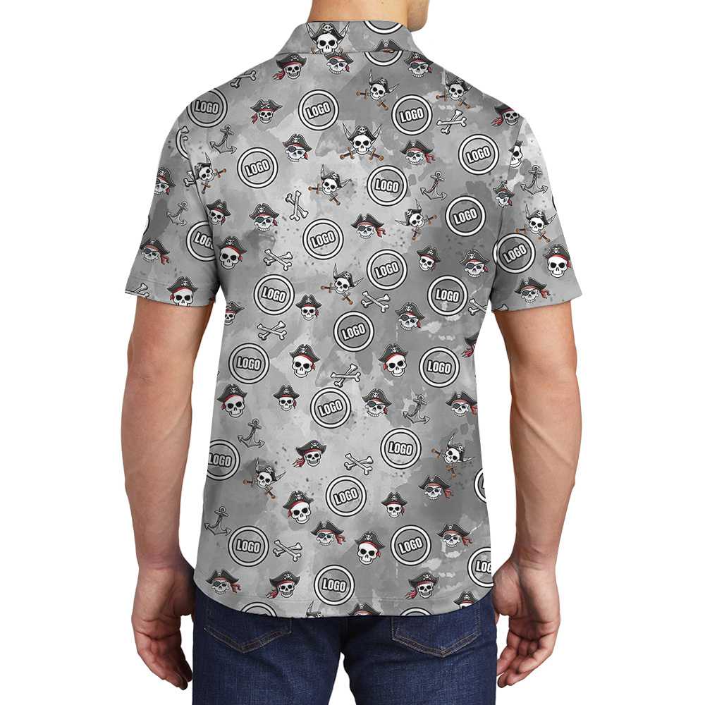 Halloween Custom Logo Pirate Skull Polo Shirt