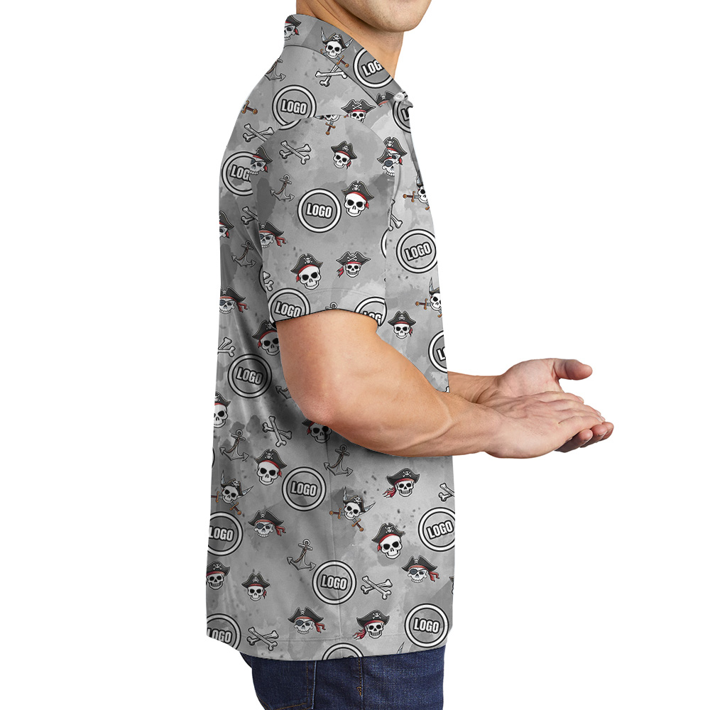 Halloween Custom Logo Pirate Skull Polo Shirt