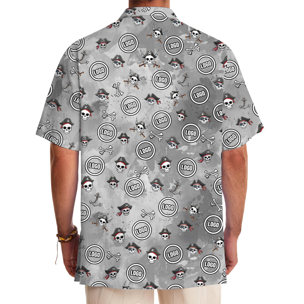 Pirate Skull Halloween Custom Logo Hawaiian Shirt