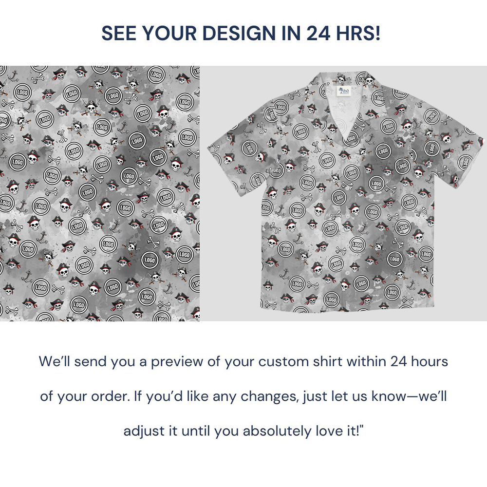 Pirate Skull Halloween Custom Logo Hawaiian Shirt
