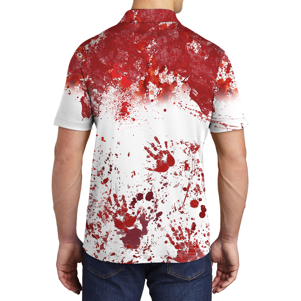 Custom Logo Red Splatter Halloween Polo Shirt