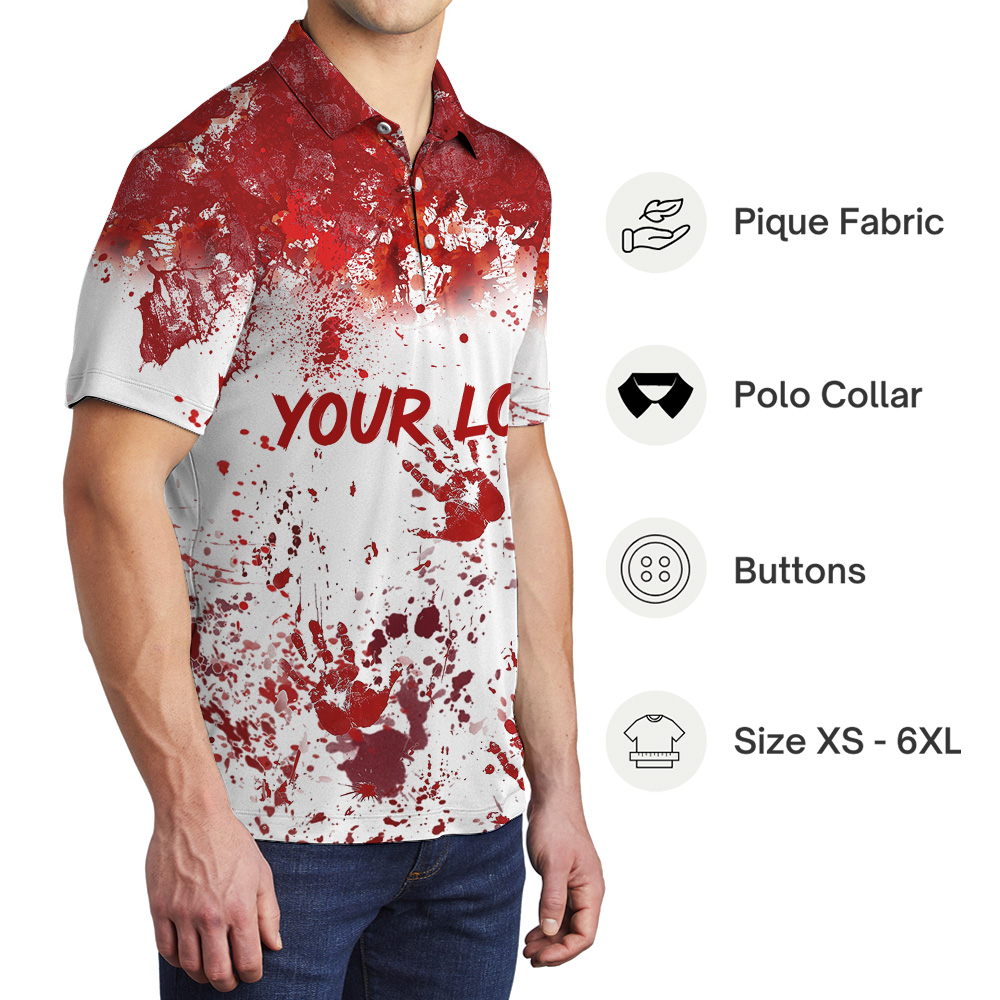 Custom Logo Red Splatter Halloween Polo Shirt