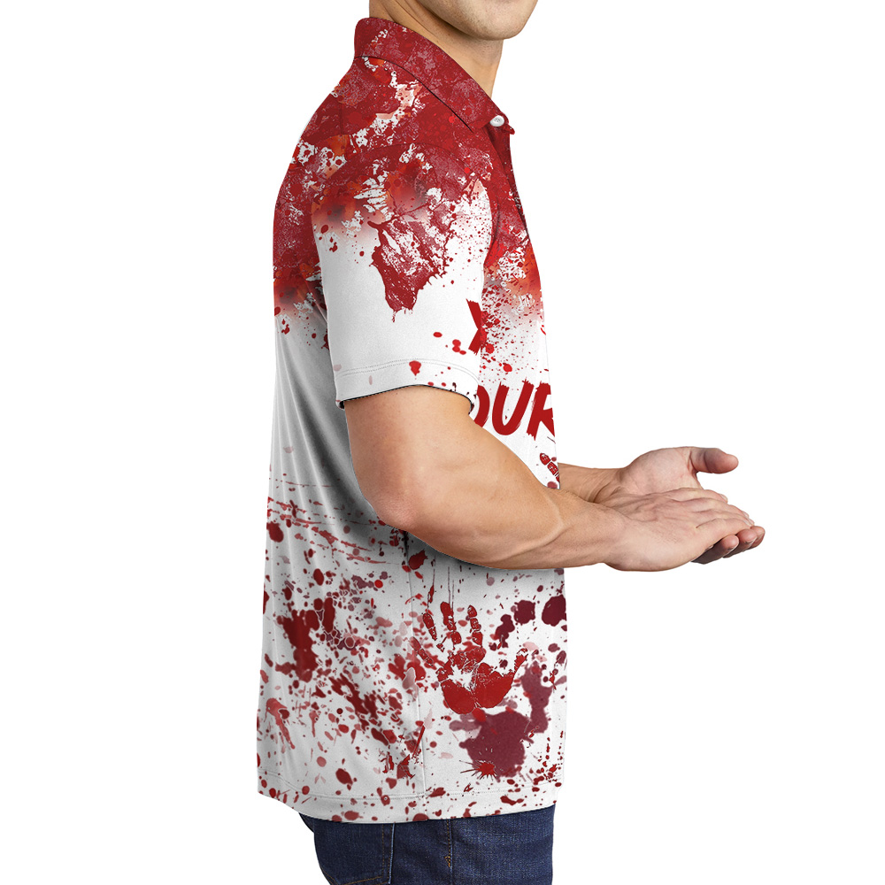 Custom Logo Red Splatter Halloween Polo Shirt