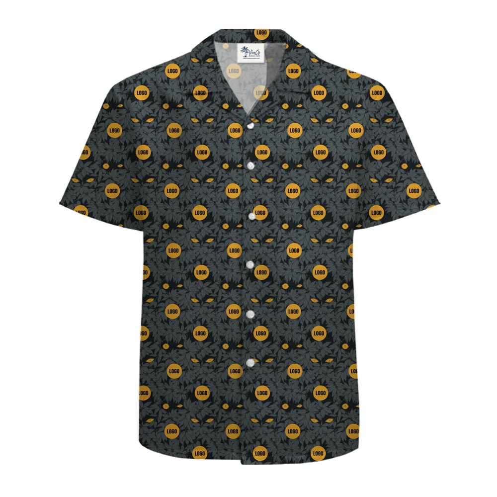 [Live Preview] Custom Logo Creepy Eyes Hawaiian Shirt