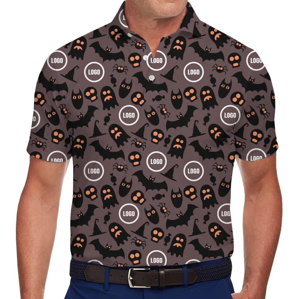 [Live Preview] Custom Logo Halloween Black Polo Shirt - variant image 1